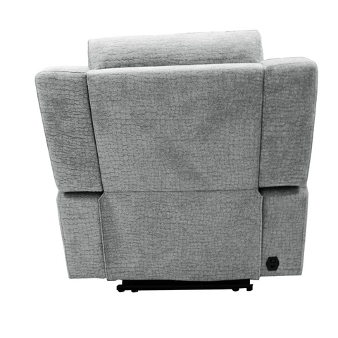 Raven Grey Textured Fabric Power Recliner Armchair - Pendle Village Furniture
