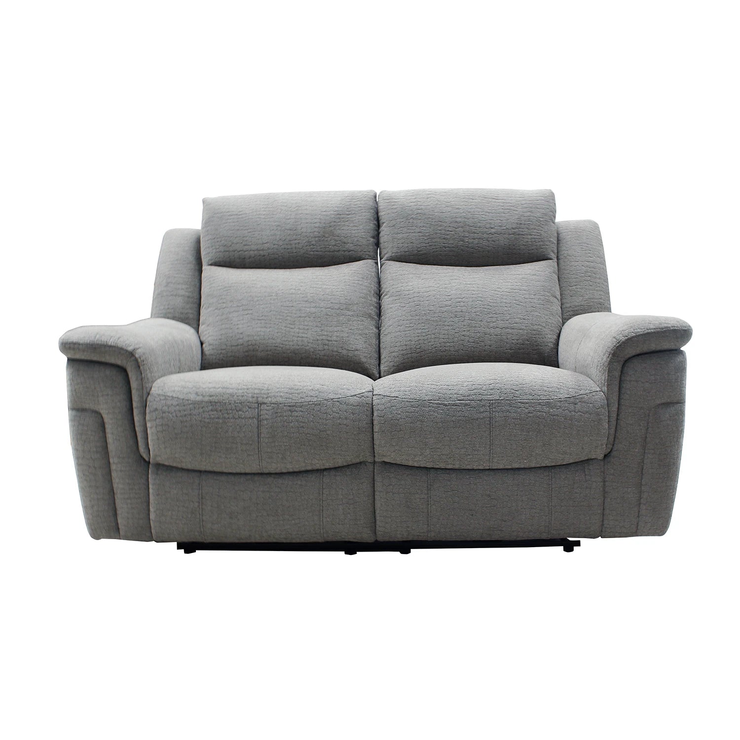 Raven Grey Textured Fabric 2 Seater Power Recliner Sofa - Pendle Village Furniture