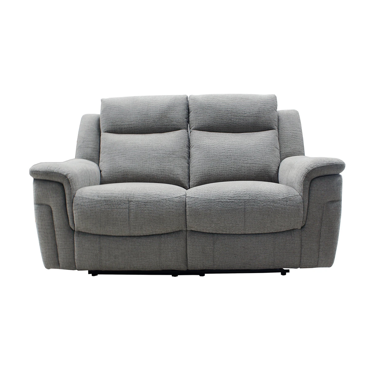 Raven Grey Textured Fabric 2 Seater Power Recliner Sofa - Pendle Village Furniture