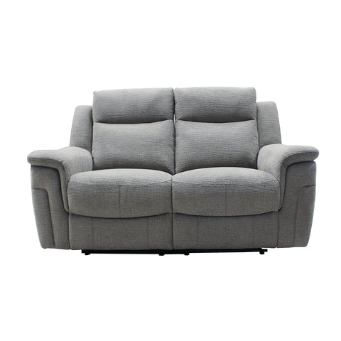Raven Grey Textured Fabric 2 Seater Power Recliner Sofa - Pendle Village Furniture