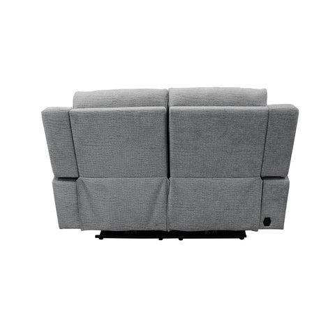 Raven Grey Textured Fabric 2 Seater Power Recliner Sofa - Pendle Village Furniture