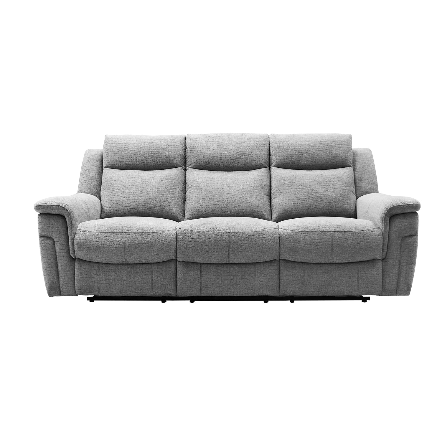 Raven Grey Textured Fabric 3 Seater Power Recliner Sofa - Pendle Village Furniture