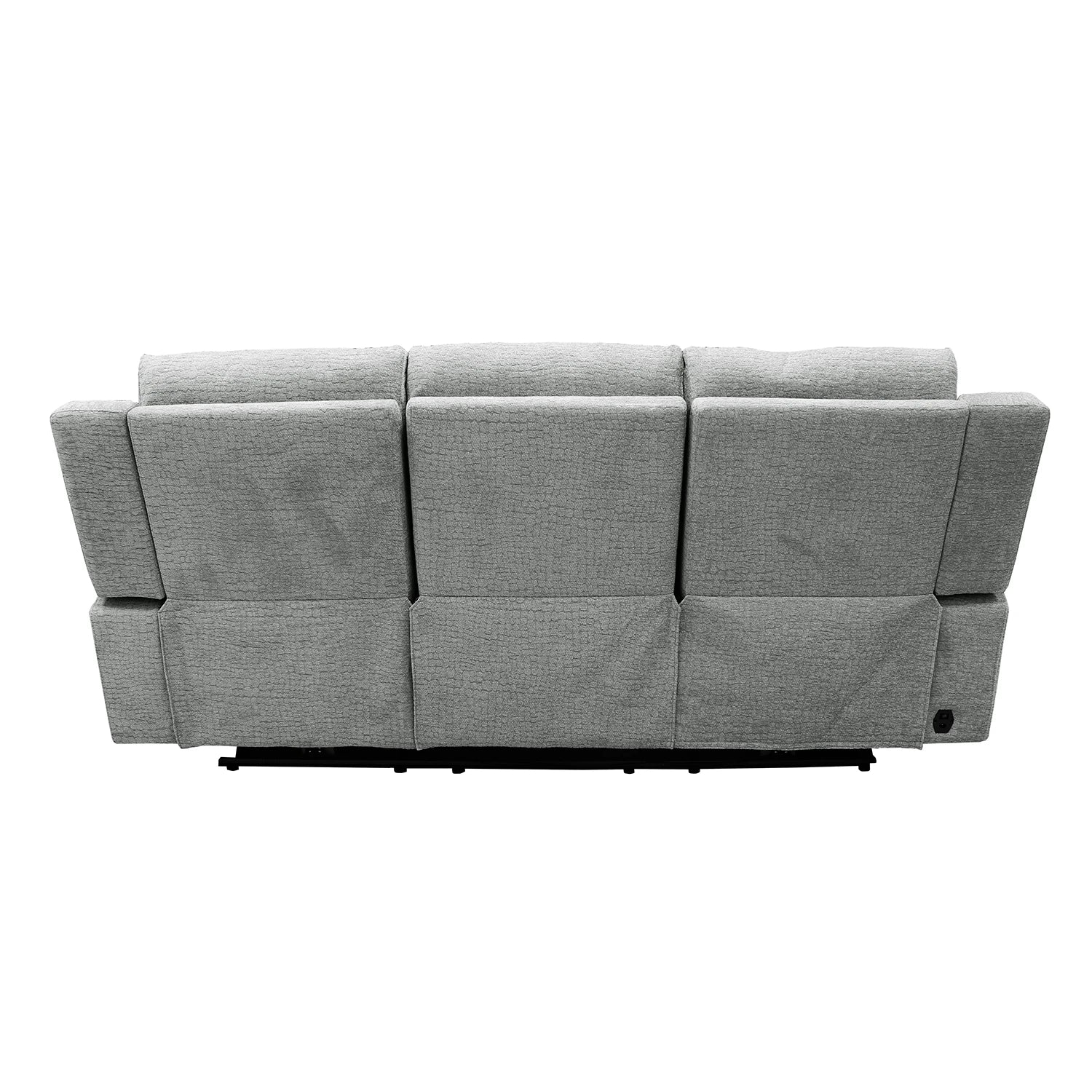 Raven Grey Textured Fabric 3 Seater Power Recliner Sofa - Pendle Village Furniture