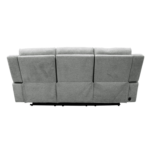 Raven Grey Textured Fabric 3 Seater Power Recliner Sofa - Pendle Village Furniture