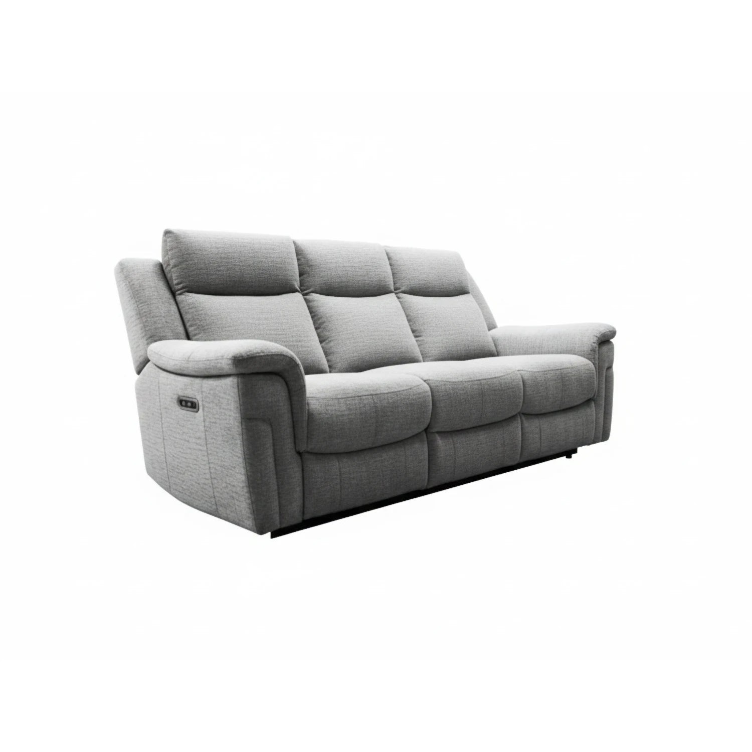 Raven Grey Textured Fabric 3 Seater Power Recliner Sofa - Pendle Village Furniture