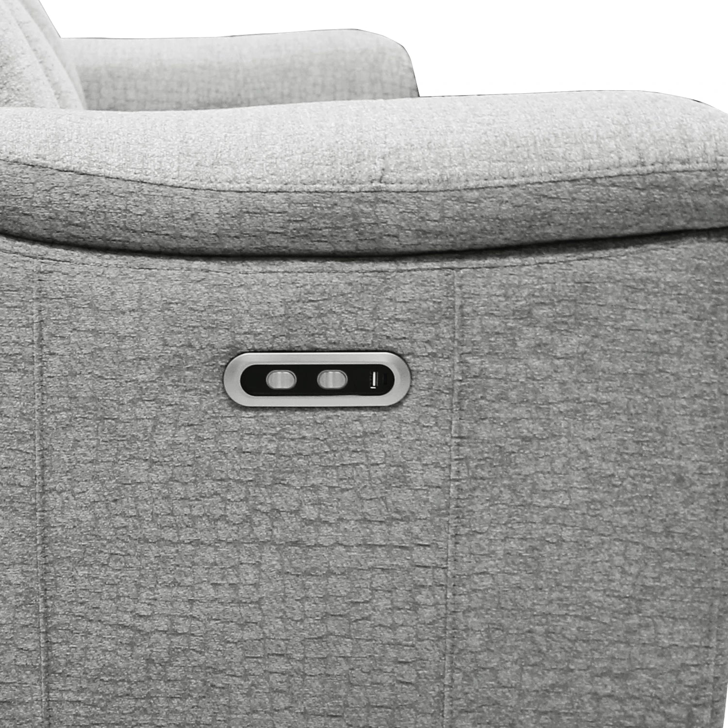 Raven Grey Textured Fabric 3 Seater Power Recliner Sofa - Pendle Village Furniture