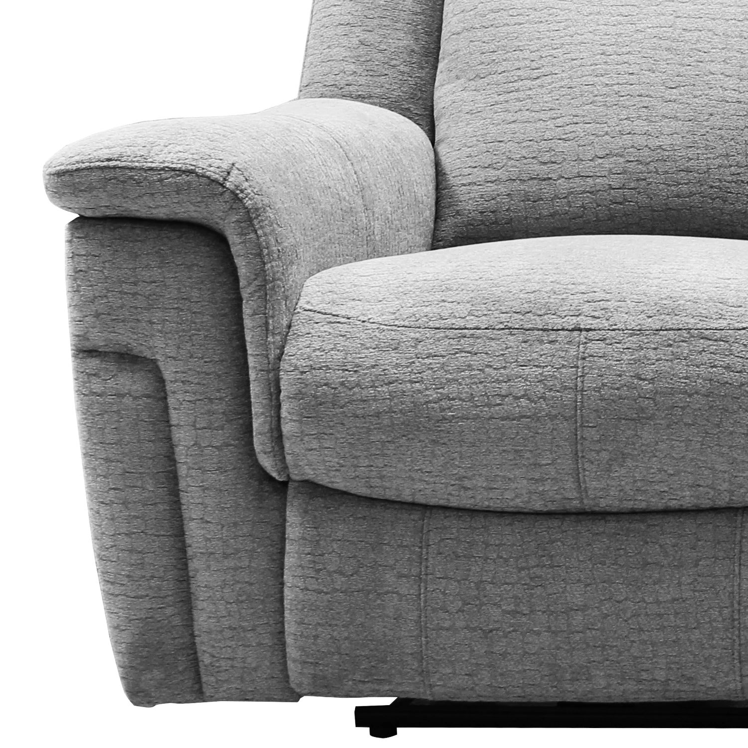Raven Grey Textured Fabric 3 Seater Power Recliner Sofa - Pendle Village Furniture