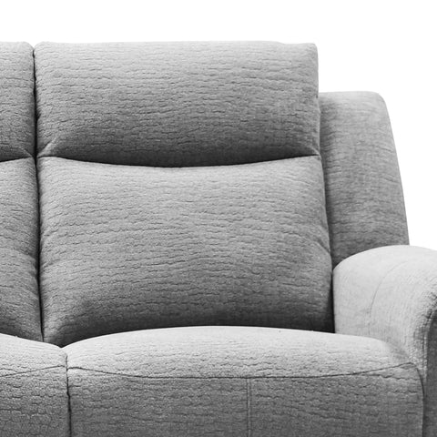 Raven Grey Textured Fabric 3 Seater Power Recliner Sofa - Pendle Village Furniture