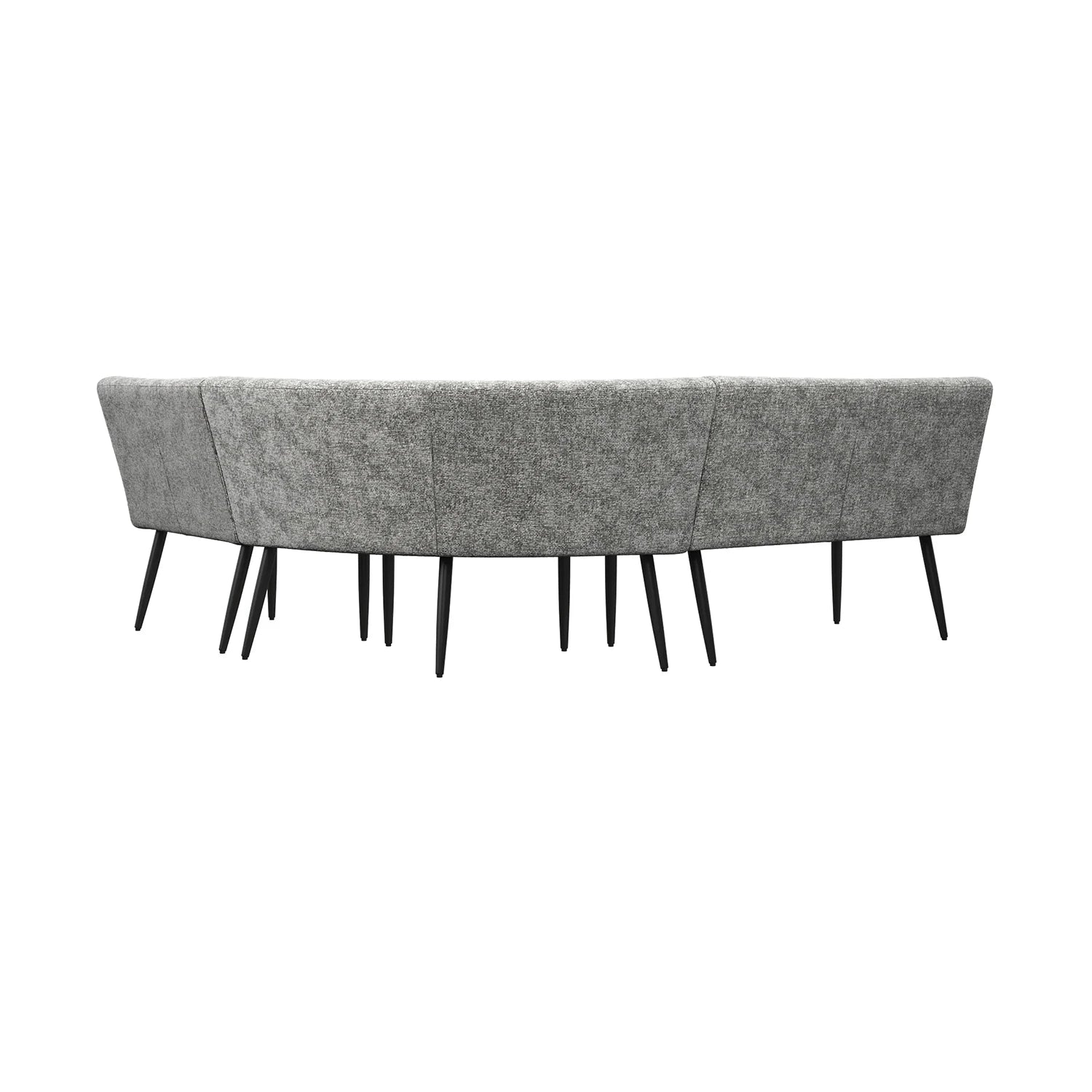 Back view of Avor Grey Fabric Curved Corner Dining Bench