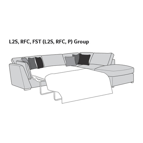 Titus Fabric Corner Chaise Sofa with Footstool