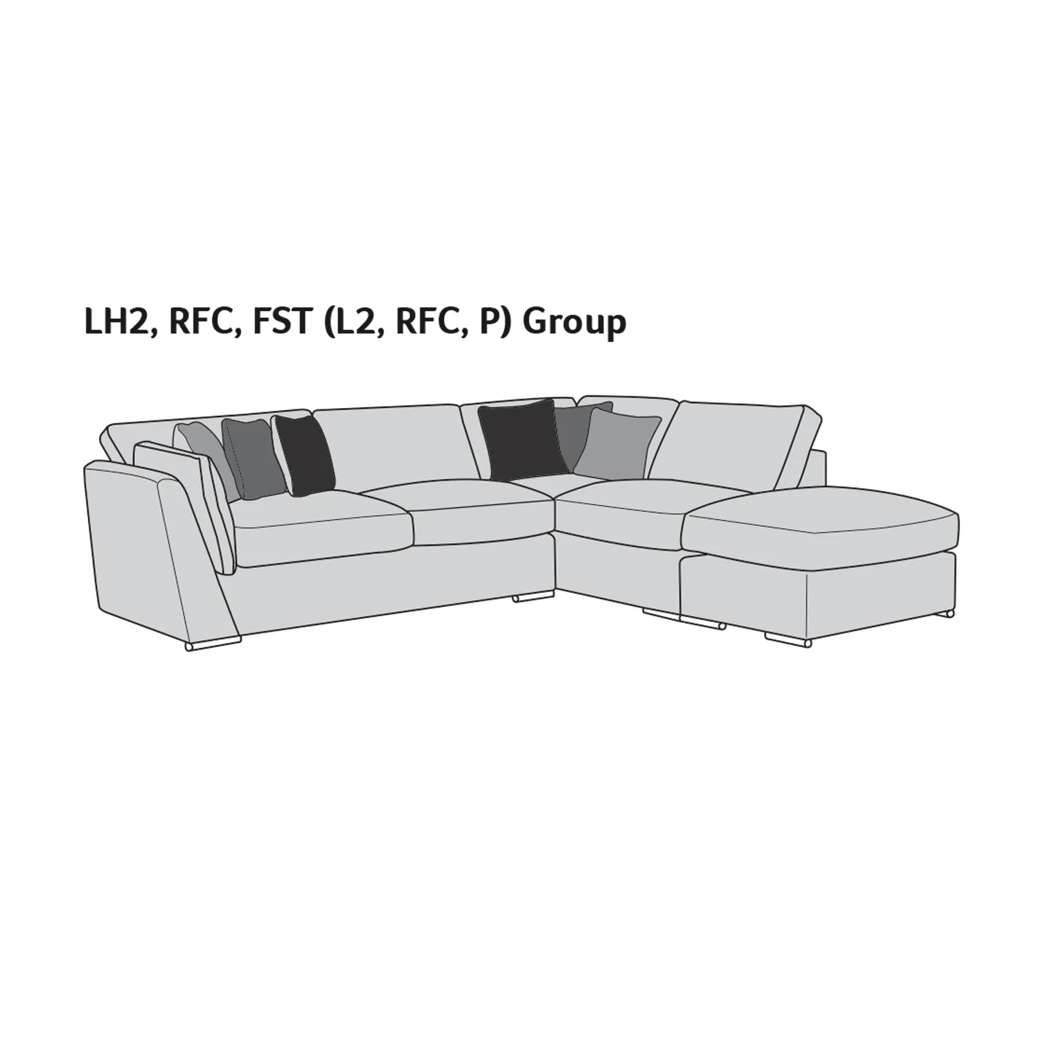 Titus Fabric Corner Chaise Sofa with Footstool