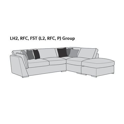 Titus Fabric Corner Chaise Sofa with Footstool