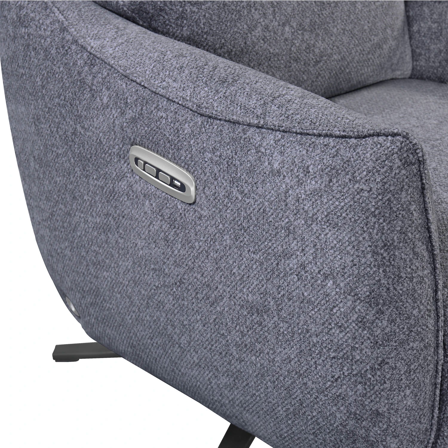 Libra Antracite Fabric Power Swivel Recliner Chair - Pendle Village Furniture