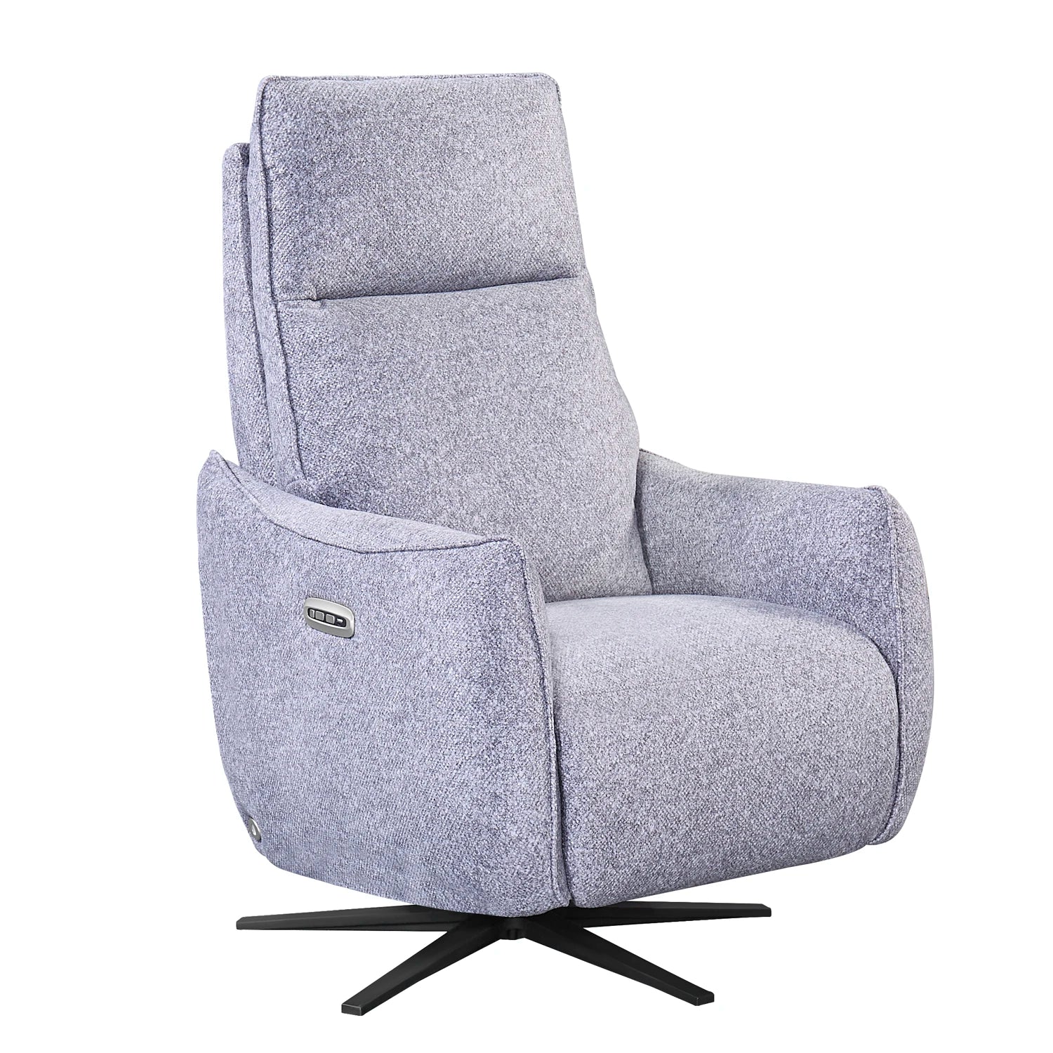 Libra Grey Fabric Power Swivel Recliner Chair - Pendle Village Furniture