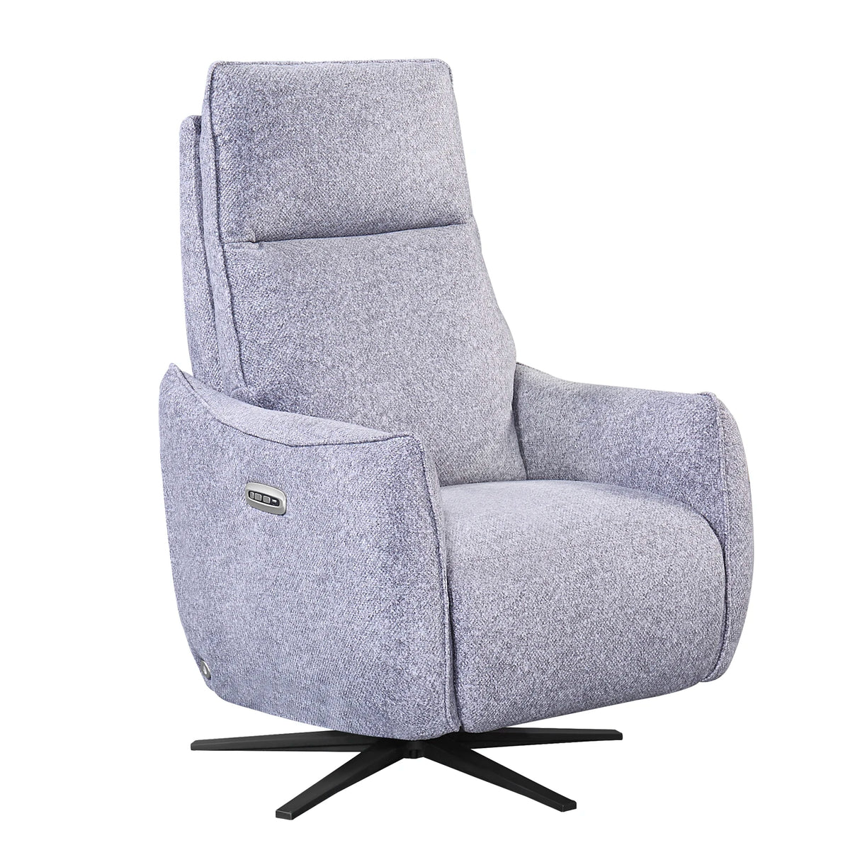Libra Grey Fabric Power Swivel Recliner Chair - Pendle Village Furniture