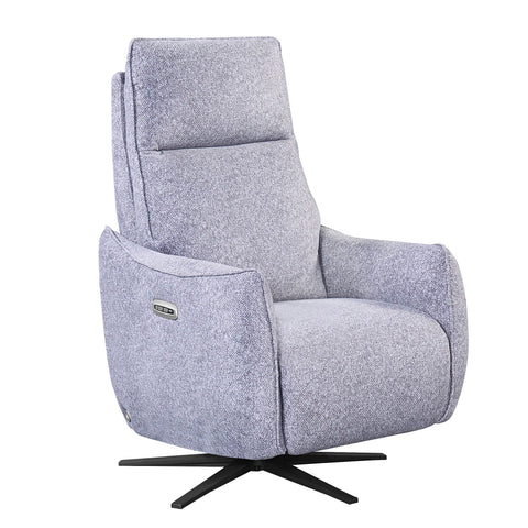 Libra Grey Fabric Power Swivel Recliner Chair - Pendle Village Furniture