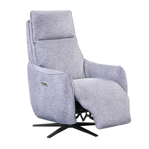 Libra Grey Fabric Power Swivel Recliner Chair - Pendle Village Furniture