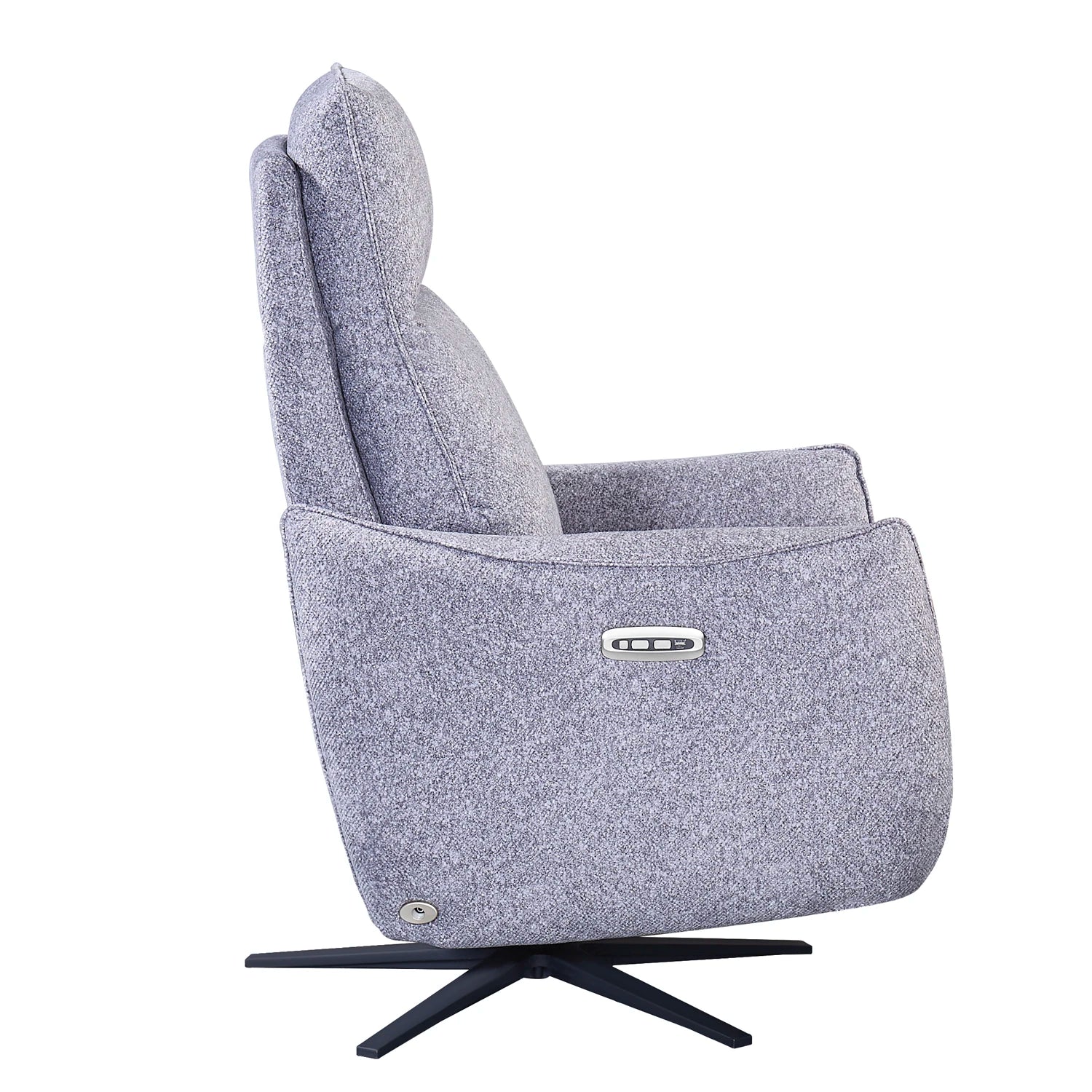 Libra Grey Fabric Power Swivel Recliner Chair - Pendle Village Furniture