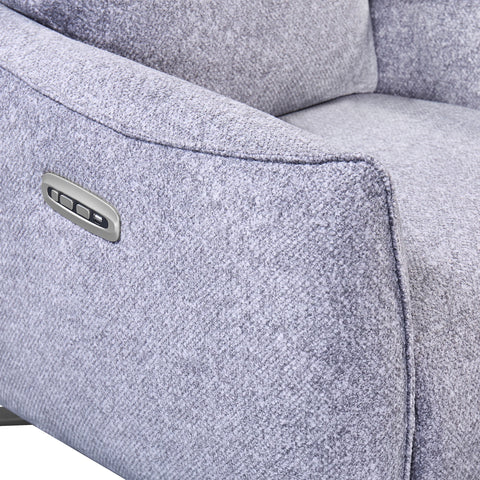 Libra Grey Fabric Power Swivel Recliner Chair - Pendle Village Furniture