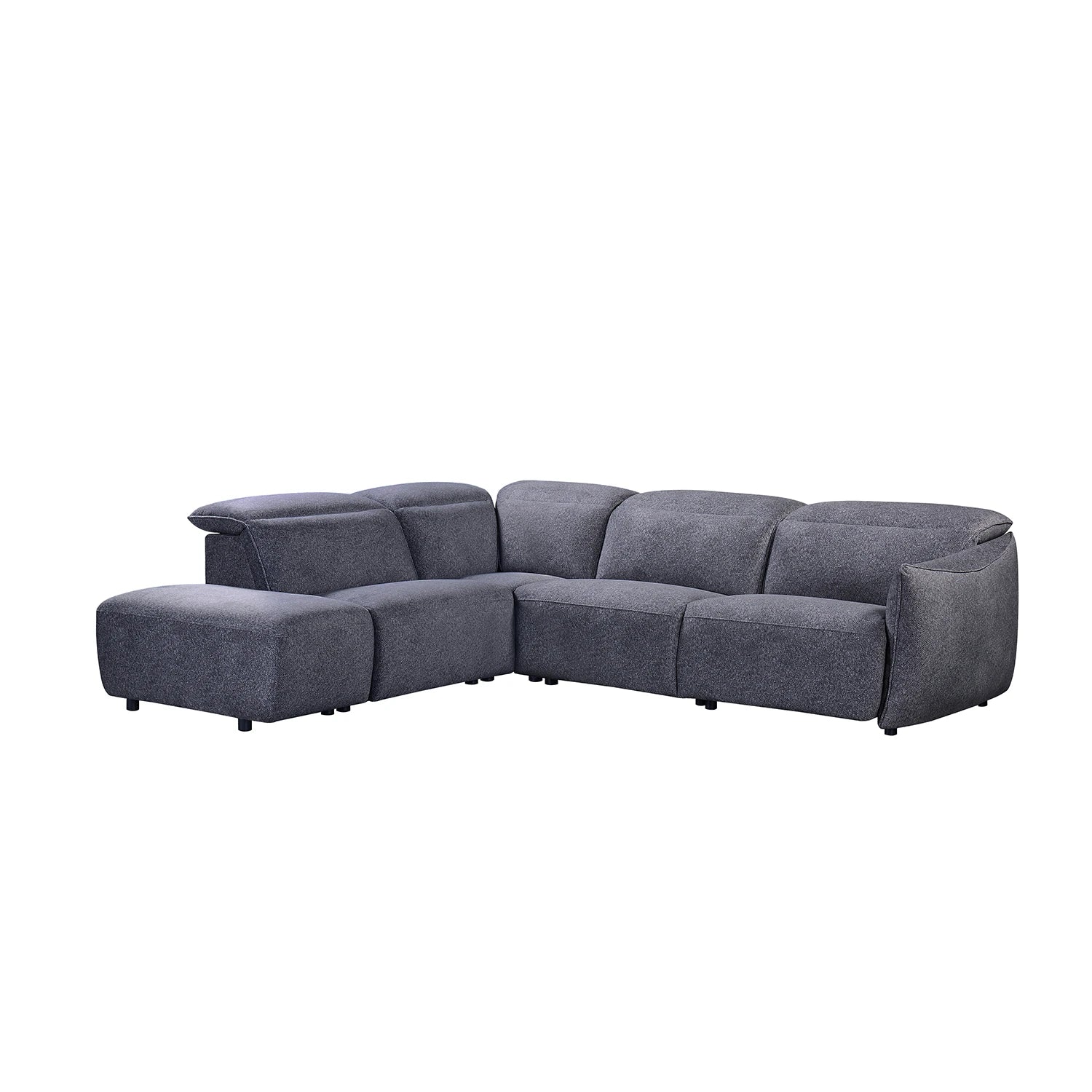 Libra Antracite Fabric Power Recliner Corner Chaise Sofa with Adjustable Headrests - Pendle Village Furniture