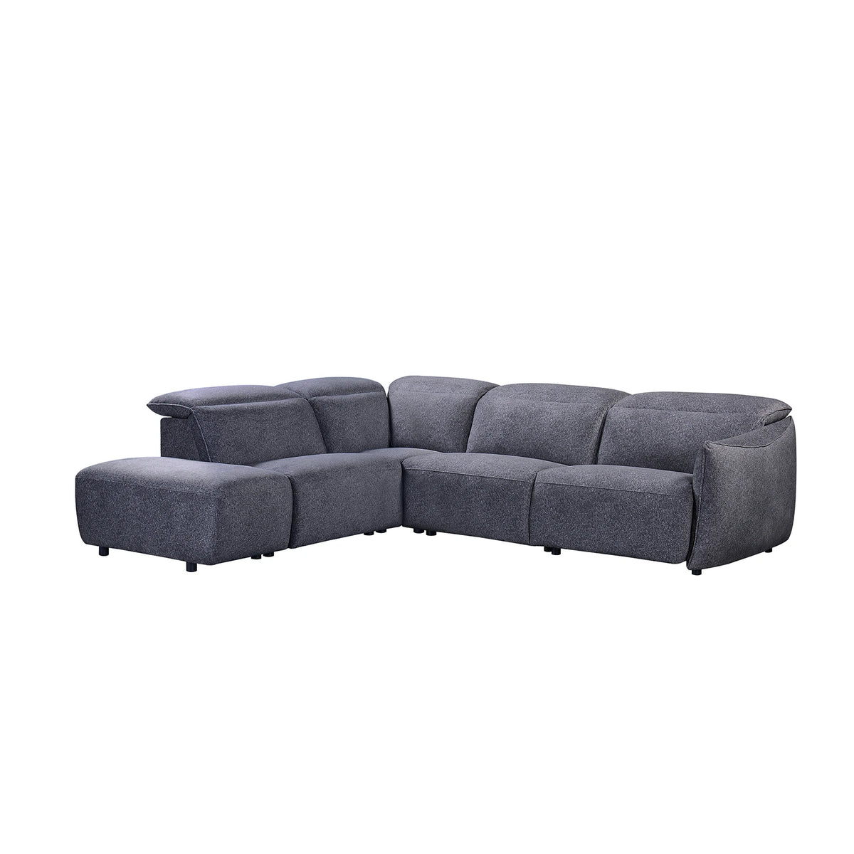 Libra Antracite Fabric Power Recliner Corner Chaise Sofa with Adjustable Headrests - Pendle Village Furniture