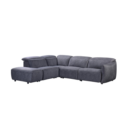 Libra Antracite Fabric Power Recliner Corner Chaise Sofa with Adjustable Headrests - Pendle Village Furniture