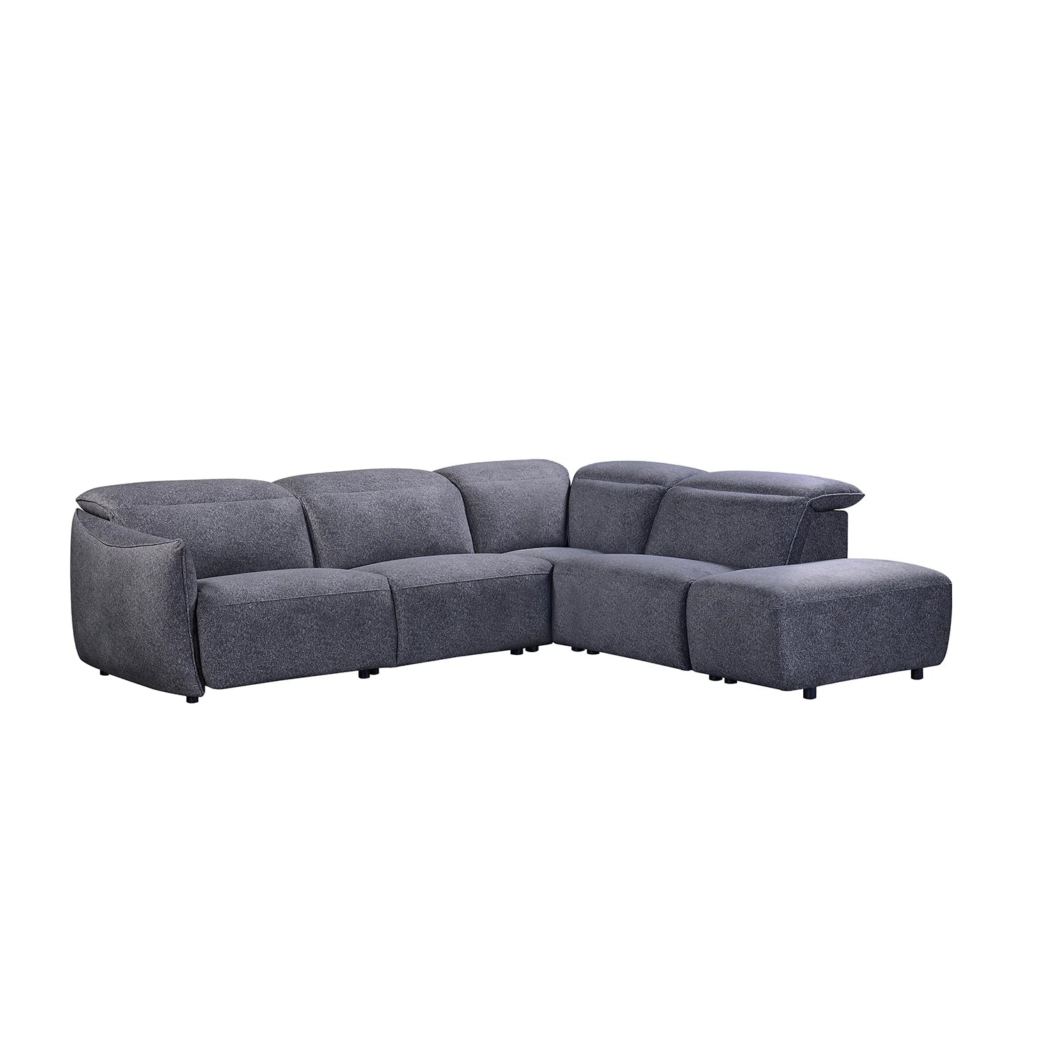 Libra Antracite Fabric Power Recliner Corner Chaise Sofa with Adjustable Headrests - Pendle Village Furniture