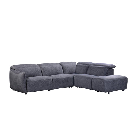 Libra Antracite Fabric Power Recliner Corner Chaise Sofa with Adjustable Headrests - Pendle Village Furniture