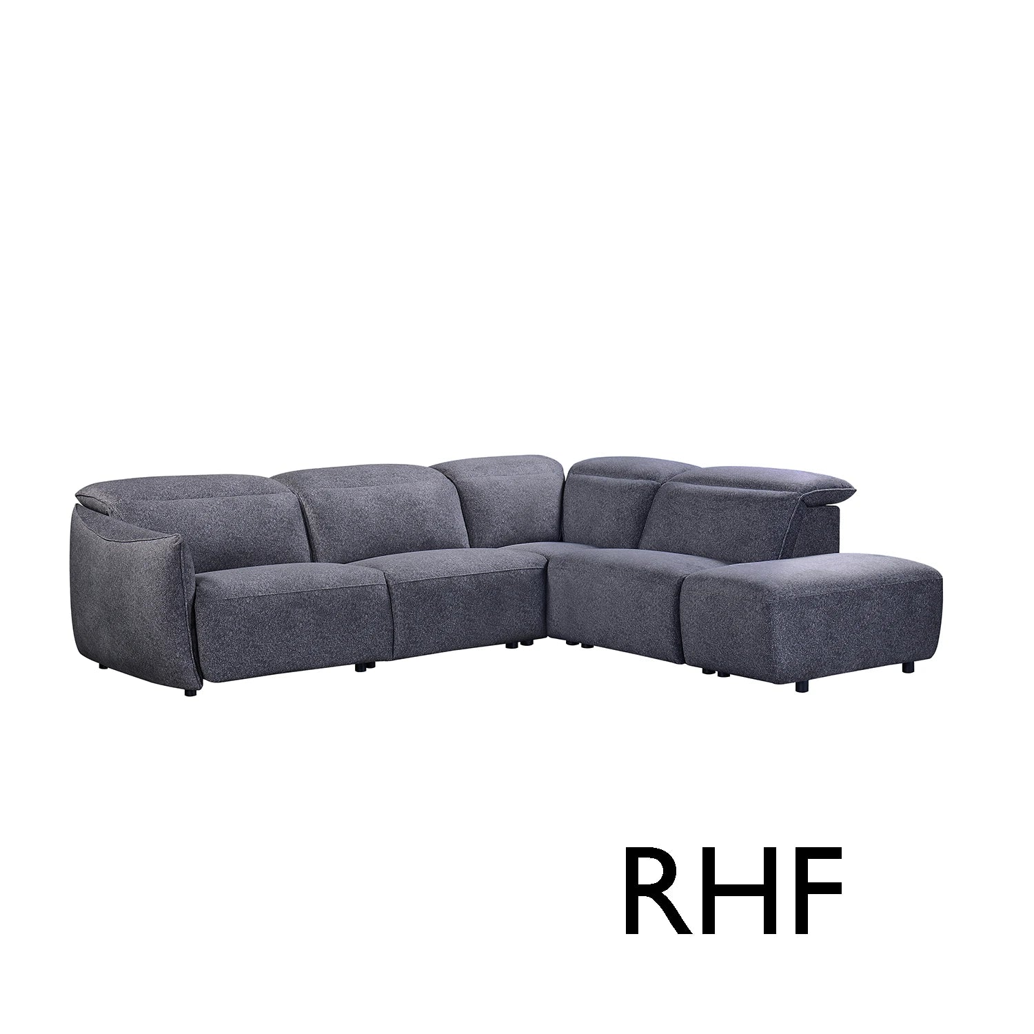 Libra Antracite Fabric Power Recliner Corner Chaise Sofa with Adjustable Headrests - Pendle Village Furniture