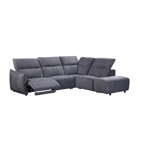 Libra Antracite Fabric Power Recliner Corner Chaise Sofa with Adjustable Headrests - Pendle Village Furniture