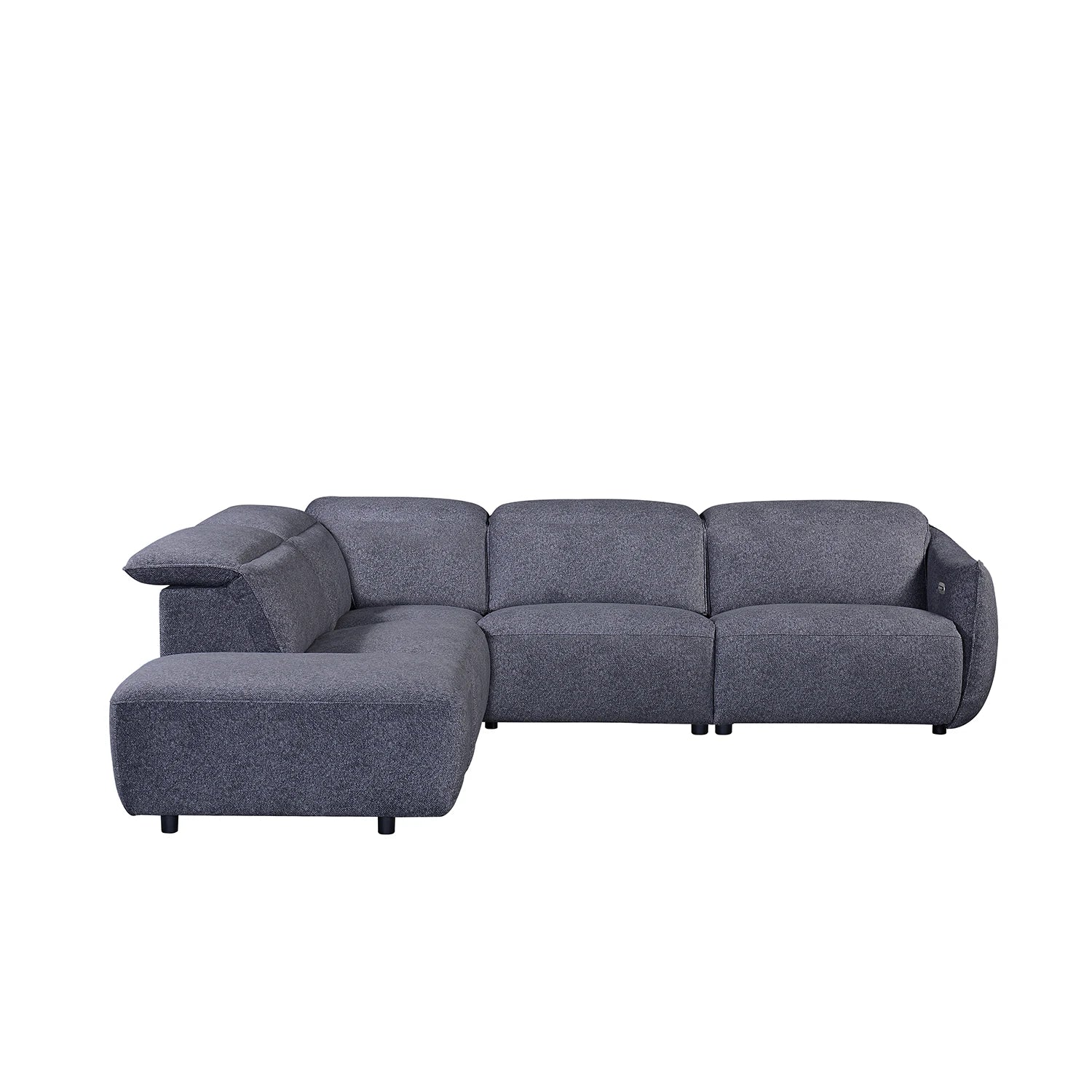 Libra Antracite Fabric Power Recliner Corner Chaise Sofa with Adjustable Headrests - Pendle Village Furniture