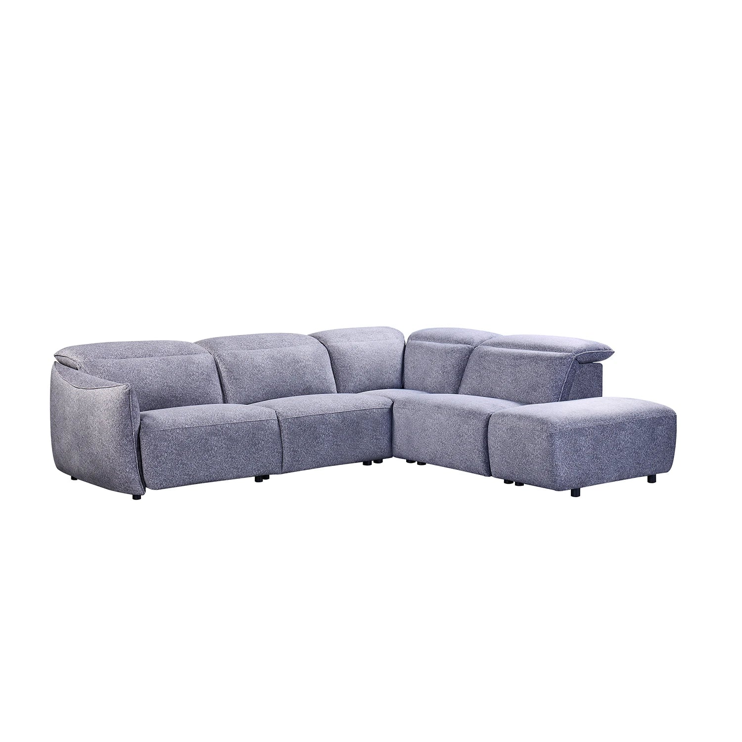 Libra Grey Fabric Power Recliner Corner Chaise Sofa with Adjustable Headrests - Pendle Village Furniture