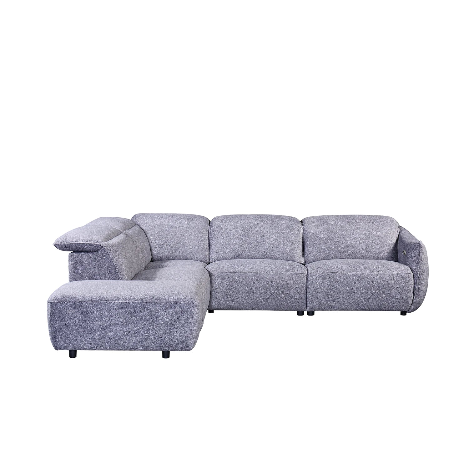Libra Grey Fabric Power Recliner Corner Chaise Sofa with Adjustable Headrests - Pendle Village Furniture