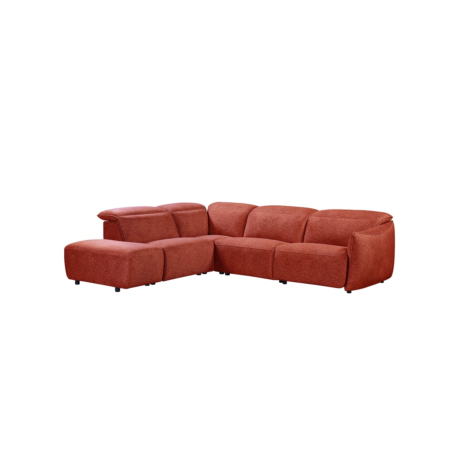 Adjustable Corner Rube Libra Ruby Fabric Power Recliner Corner Chaise Sofa with Adjustable ...