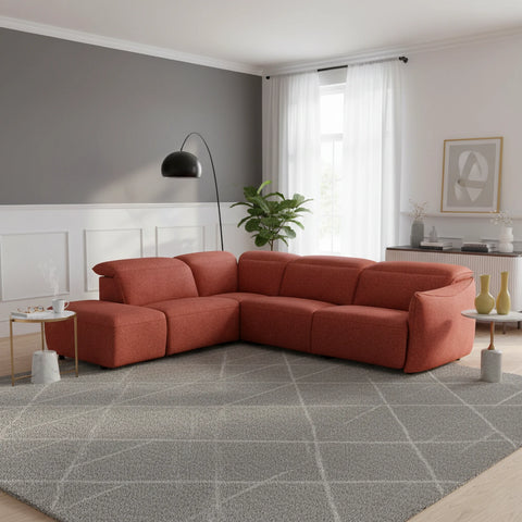 Libra Ruby Fabric Power Recliner Corner Chaise Sofa with Adjustable Headrests - Pendle Village Furniture