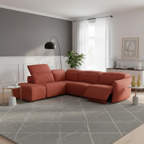 Libra Ruby Fabric Power Recliner Corner Chaise Sofa with Adjustable Headrests - Pendle Village Furniture