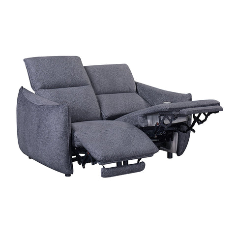 Libra Antracite Fabric Power Recliner 2 Seater Sofa with Adjustable Headrests - Pendle Village Furniture