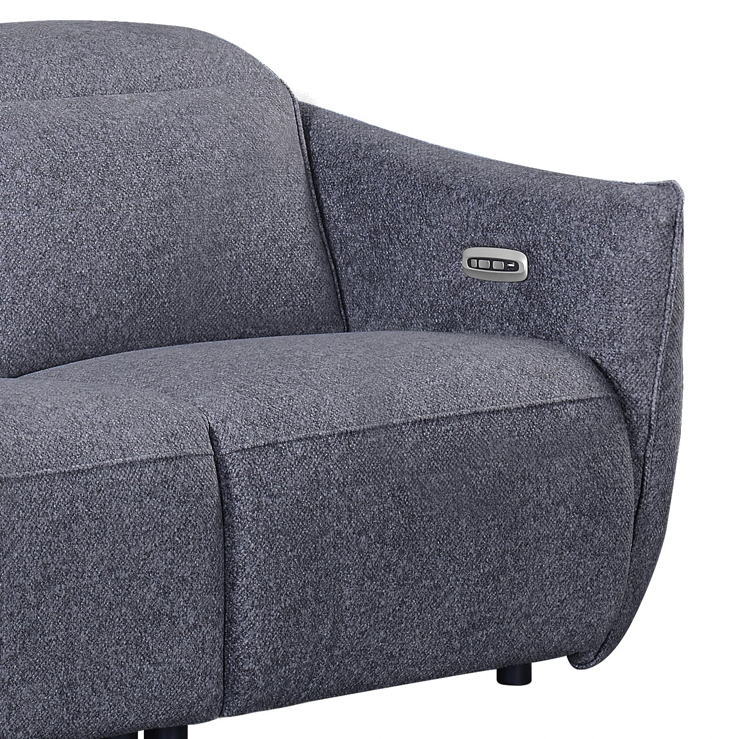 Libra Antracite Fabric Power Recliner 2 Seater Sofa with Adjustable Headrests - Pendle Village Furniture