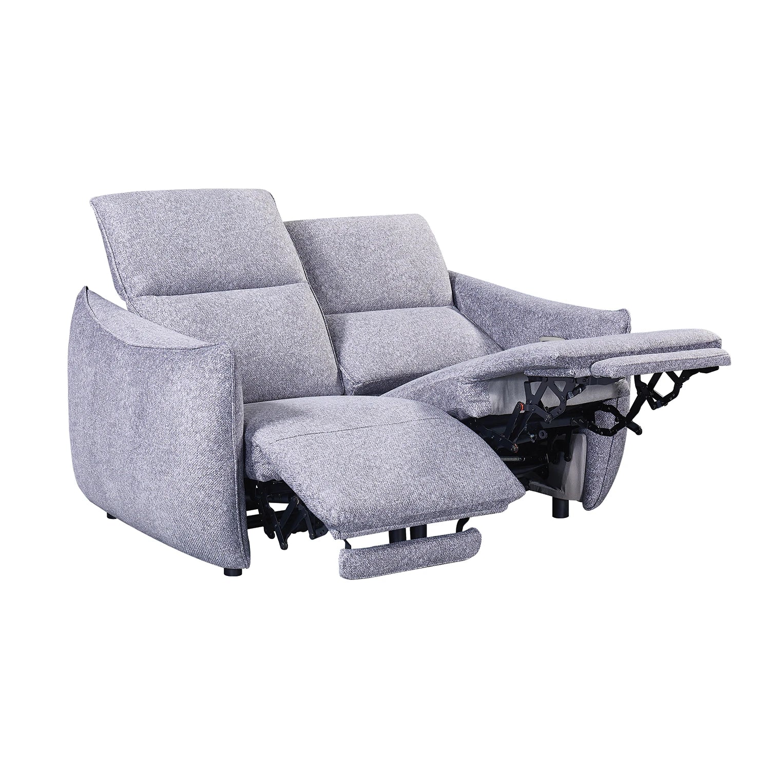 Libra Grey Fabric Power Recliner 2 Seater Sofa with Adjustable Headrests - Pendle Village Furniture