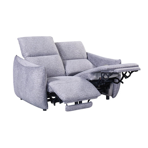 Libra Grey Fabric Power Recliner 2 Seater Sofa with Adjustable Headrests - Pendle Village Furniture