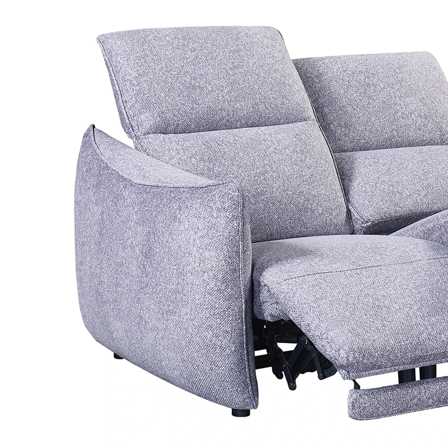 Libra Grey Fabric Power Recliner 2 Seater Sofa with Adjustable Headrests - Pendle Village Furniture