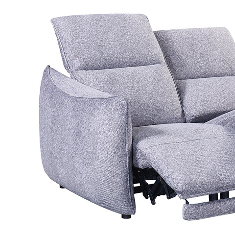 Libra Grey Fabric Power Recliner 2 Seater Sofa with Adjustable Headrests - Pendle Village Furniture