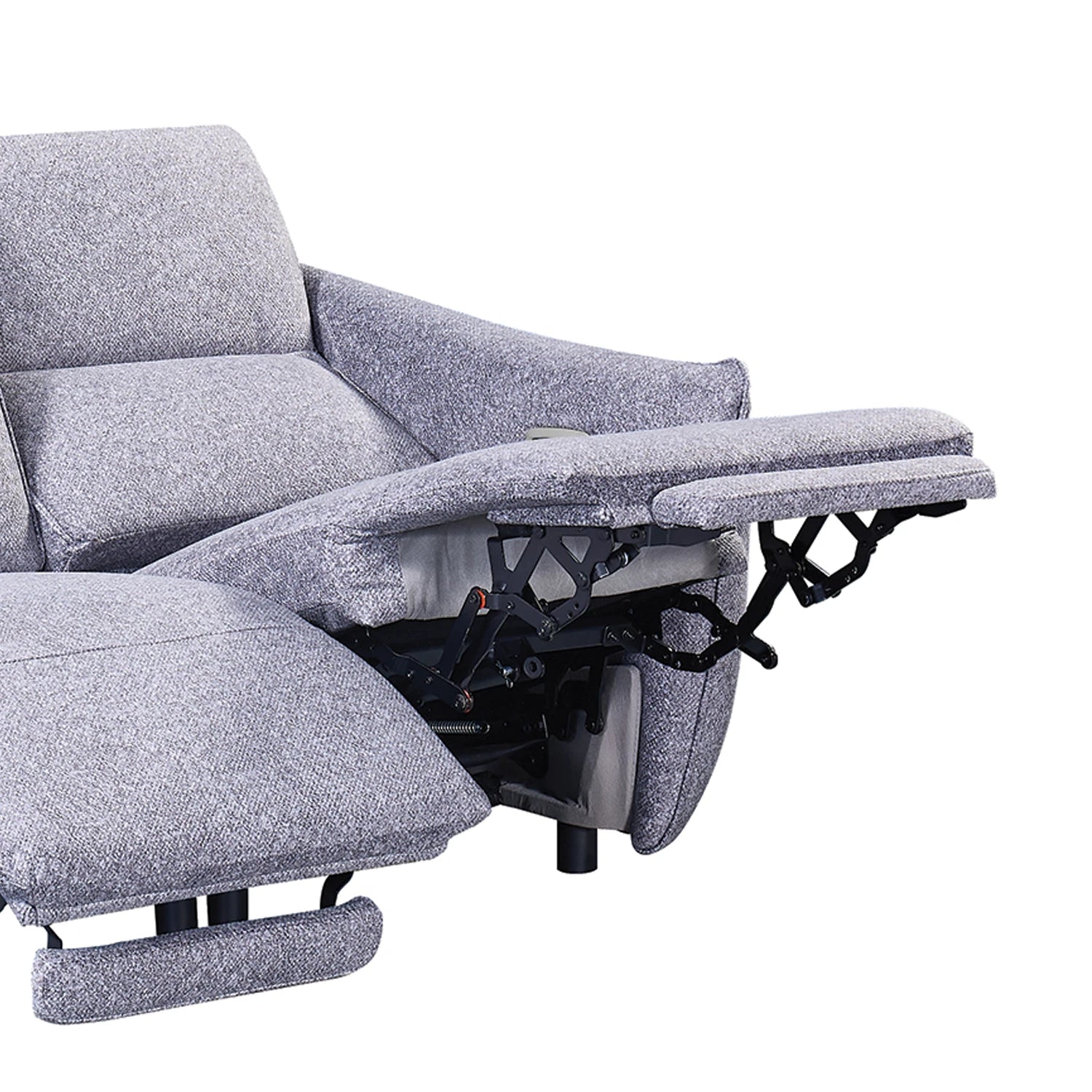 Libra Grey Fabric Power Recliner 2 Seater Sofa with Adjustable Headrests - Pendle Village Furniture
