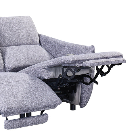 Libra Grey Fabric Power Recliner 2 Seater Sofa with Adjustable Headrests - Pendle Village Furniture