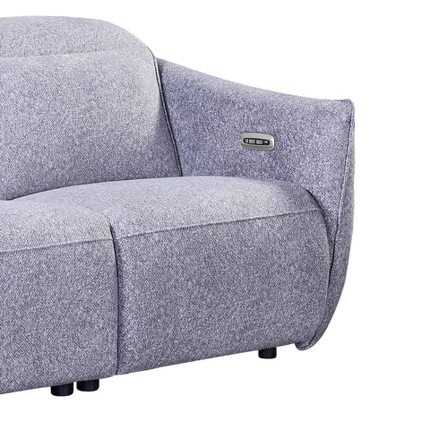 Libra Grey Fabric Power Recliner 2 Seater Sofa with Adjustable Headrests - Pendle Village Furniture