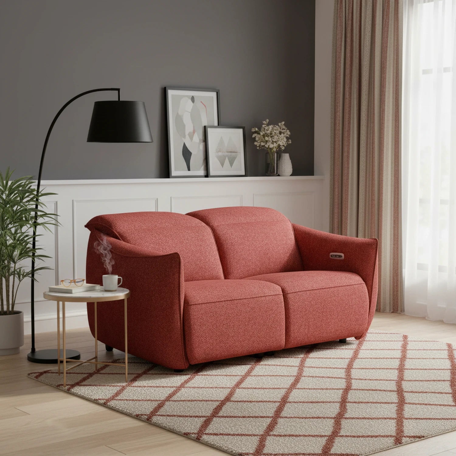 Libra Ruby Fabric Power Recliner 2 Seater Sofa with Adjustable Headrests - Pendle Village Furniture