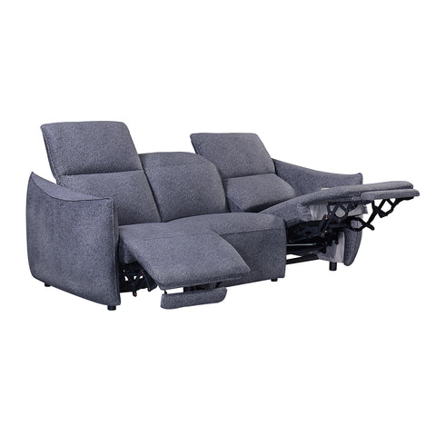 Libra Antracite Fabric Power Recliner 3 Seater Sofa with Adjustable Headrests - Pendle Village Furniture