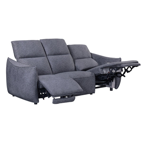 Libra Antracite Fabric Power Recliner 3 Seater Sofa with Adjustable Headrests - Pendle Village Furniture