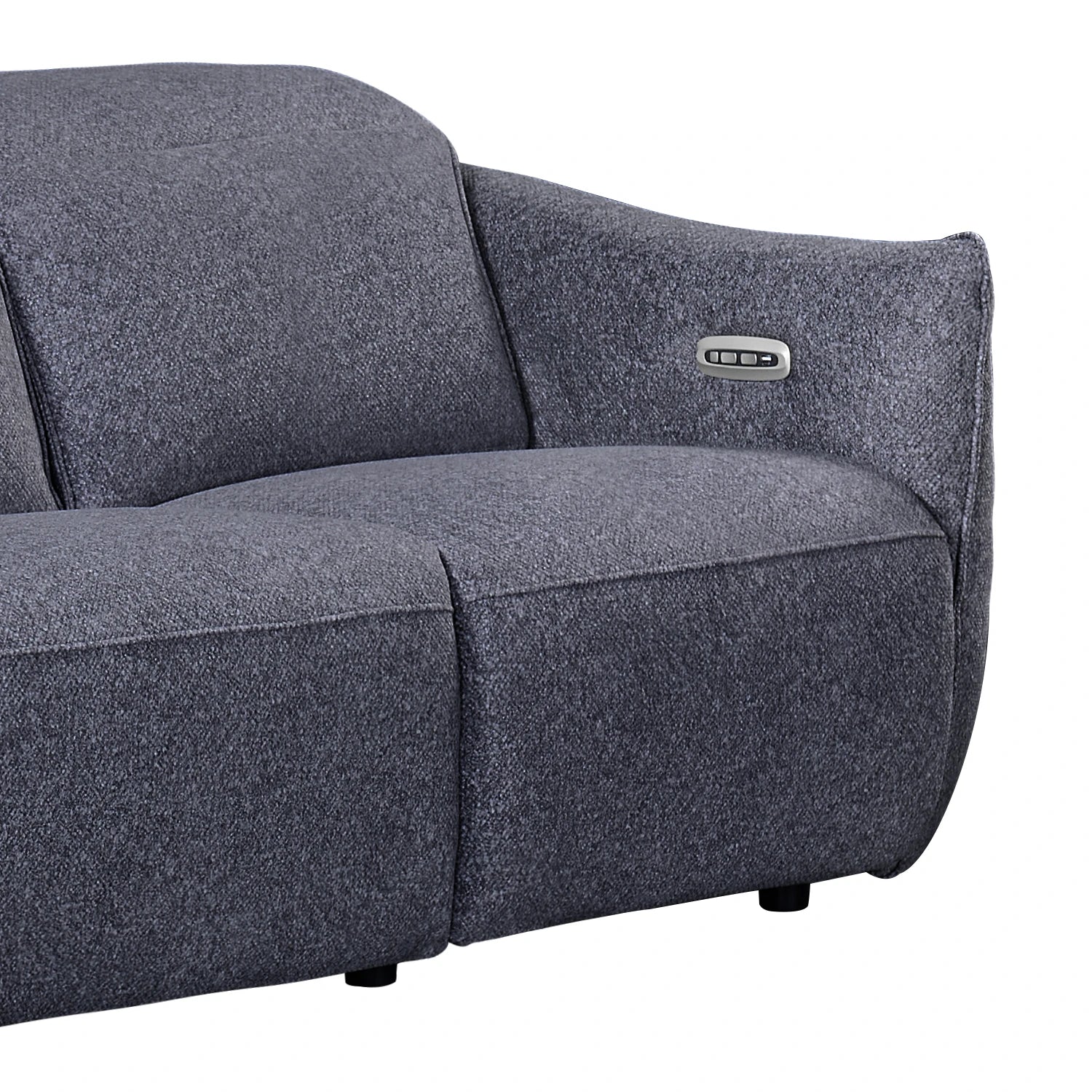 Libra Antracite Fabric Power Recliner 3 Seater Sofa with Adjustable Headrests - Pendle Village Furniture