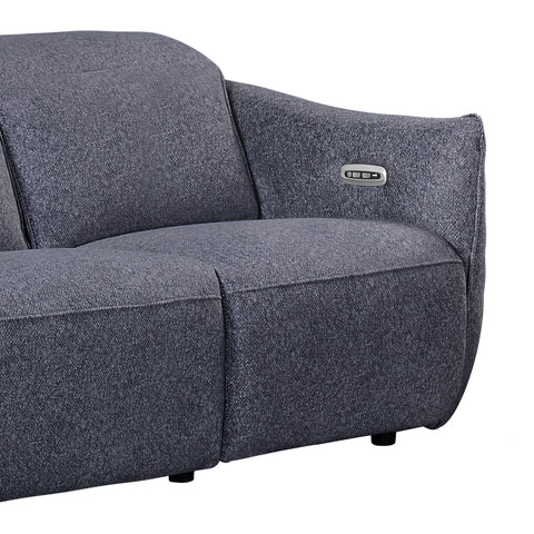Libra Antracite Fabric Power Recliner 3 Seater Sofa with Adjustable Headrests - Pendle Village Furniture